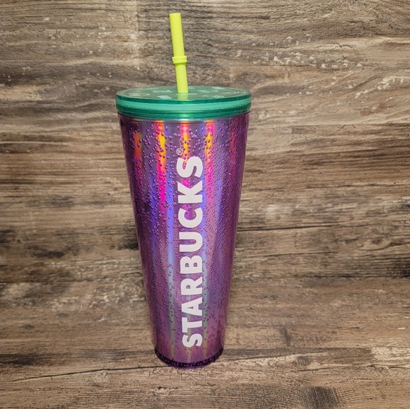 Starbucks Cold Cup Tumbler Venti 24 oz Summer 2022(Purple Bubble Emoji) - Picture 1 of 3